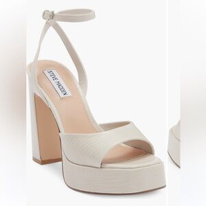 Steve Madden Cream Platform Sandals